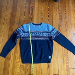 Men's Navy Fair Isle Crewneck Sweater
